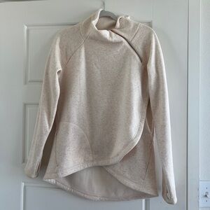 Athleta Zip Neck Pullover Oatmeal Heather